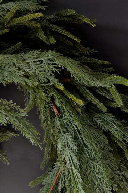 Real Touch Mixed Greenery Garland - Norfolk Pine & Cypress