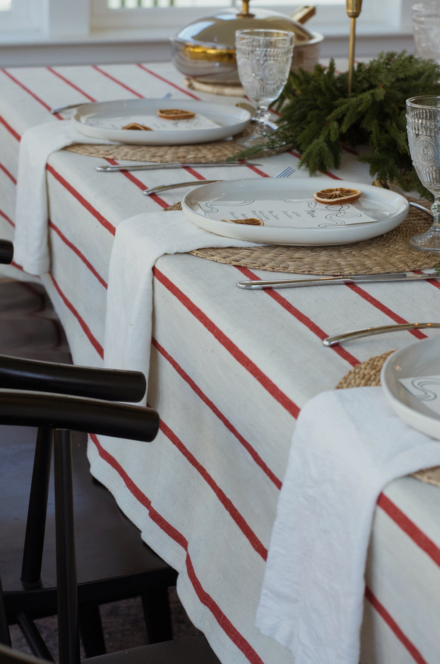 Red Stripe Tablecloth