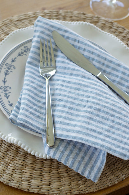 Blue Seersucker Napkin (Pack of 4)