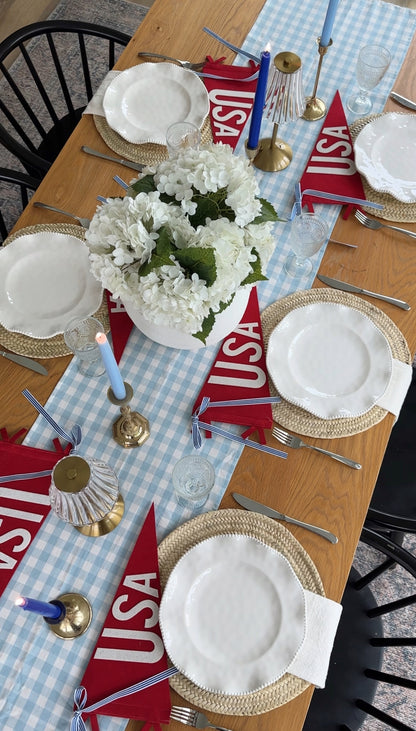 Blue Gingham Table Runner