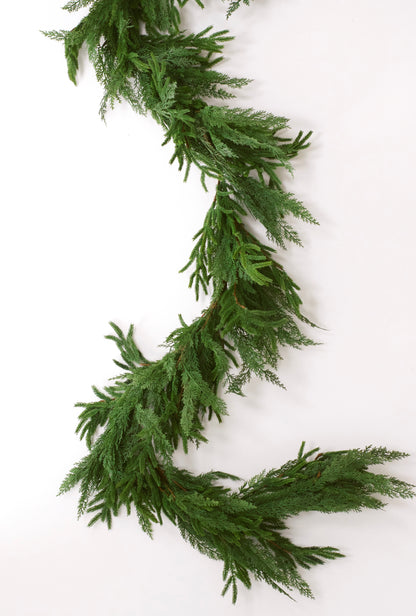 Real Touch Mixed Greenery Garland - Norfolk Pine & Cypress