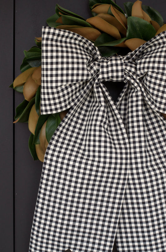 Black Gingham Luxe Bow