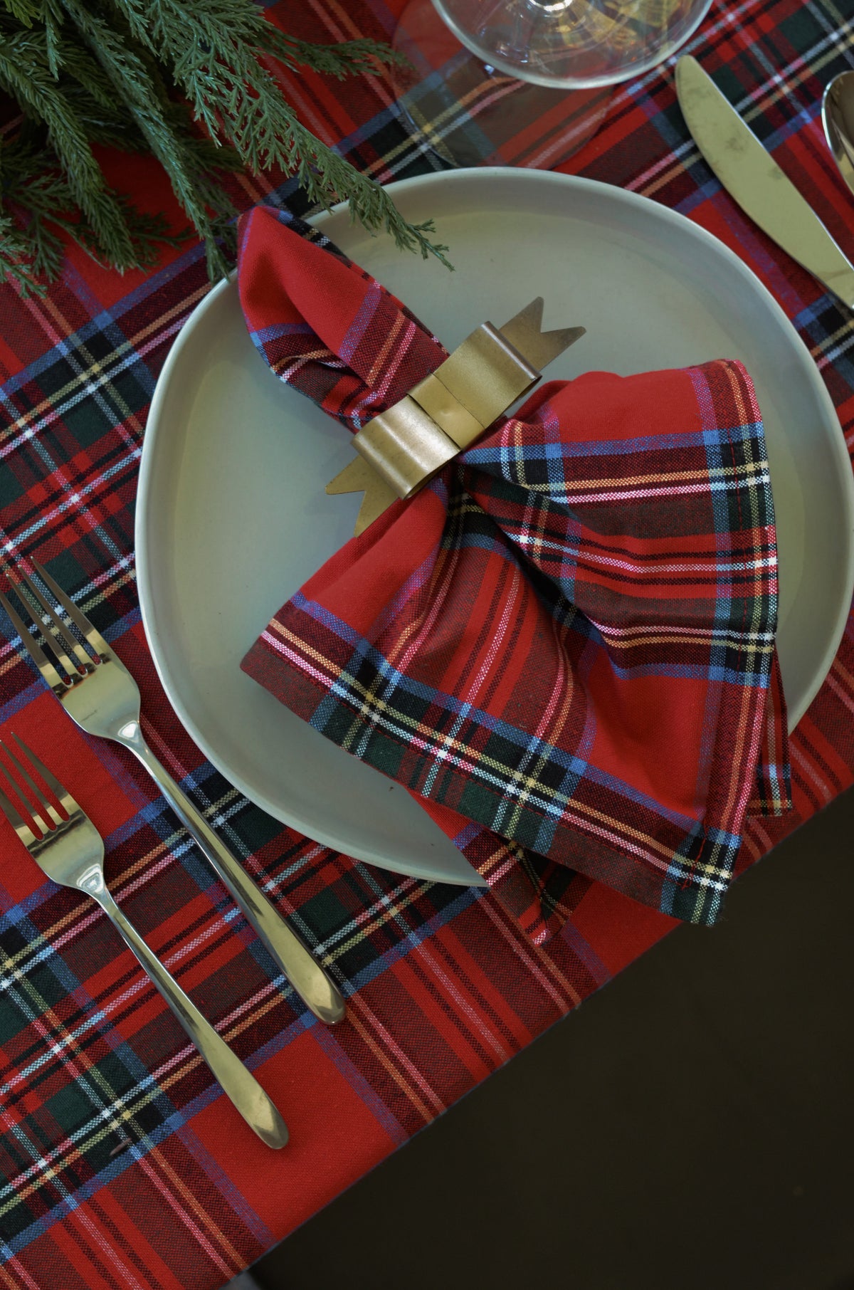 Red Tartan Plaid Dinner Napkins (Set of 8)