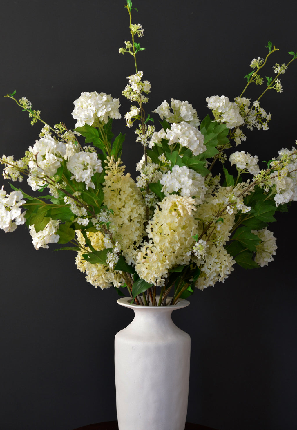 Real Touch White Viburnum Hydrangea Stems 33” (Set of 3 or 6)