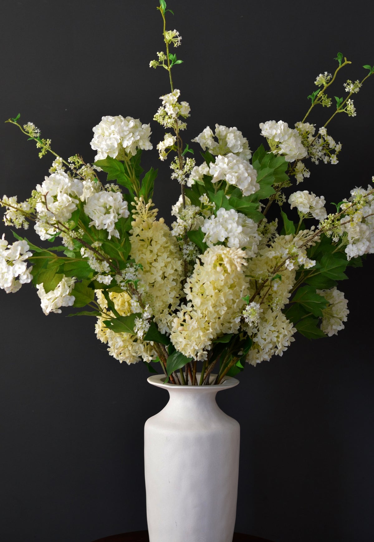 Real Touch White Viburnum Hydrangea Stems 33” (Set of 3 or 6)