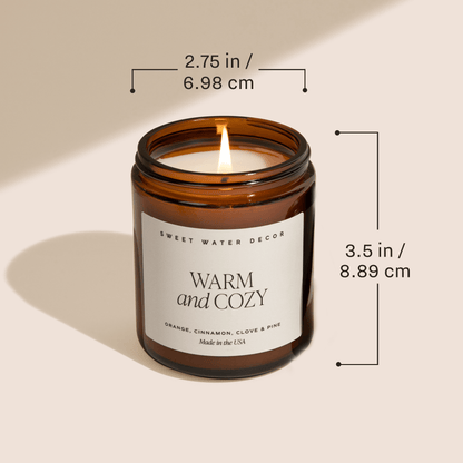 Cozy Season Soy Candle - Amber Jar - 9 oz