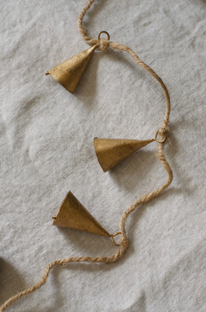 Gold Cone Mini Bell Garland