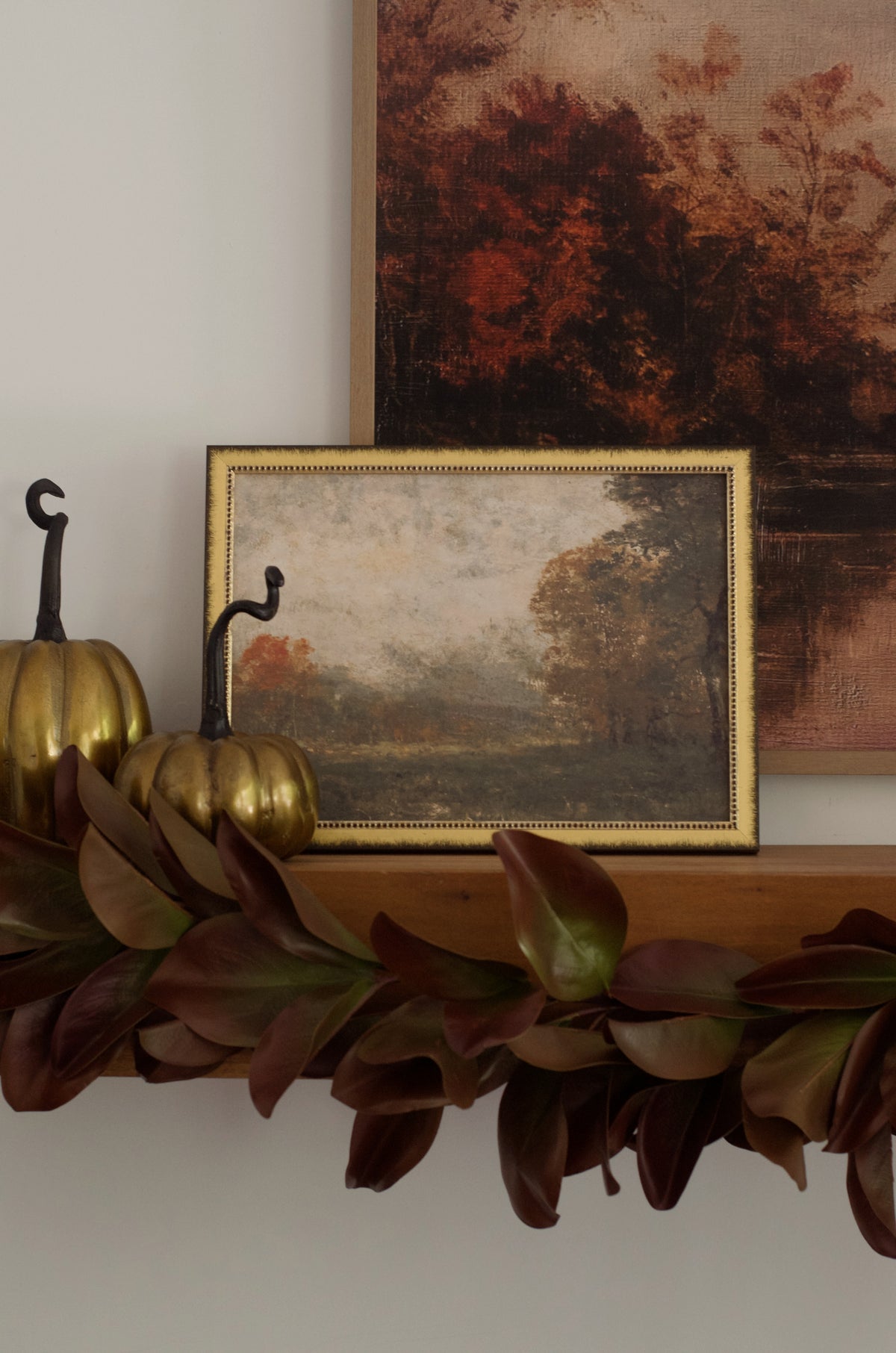 Autumn Trees Vintage Framed Art - 15" x 11"