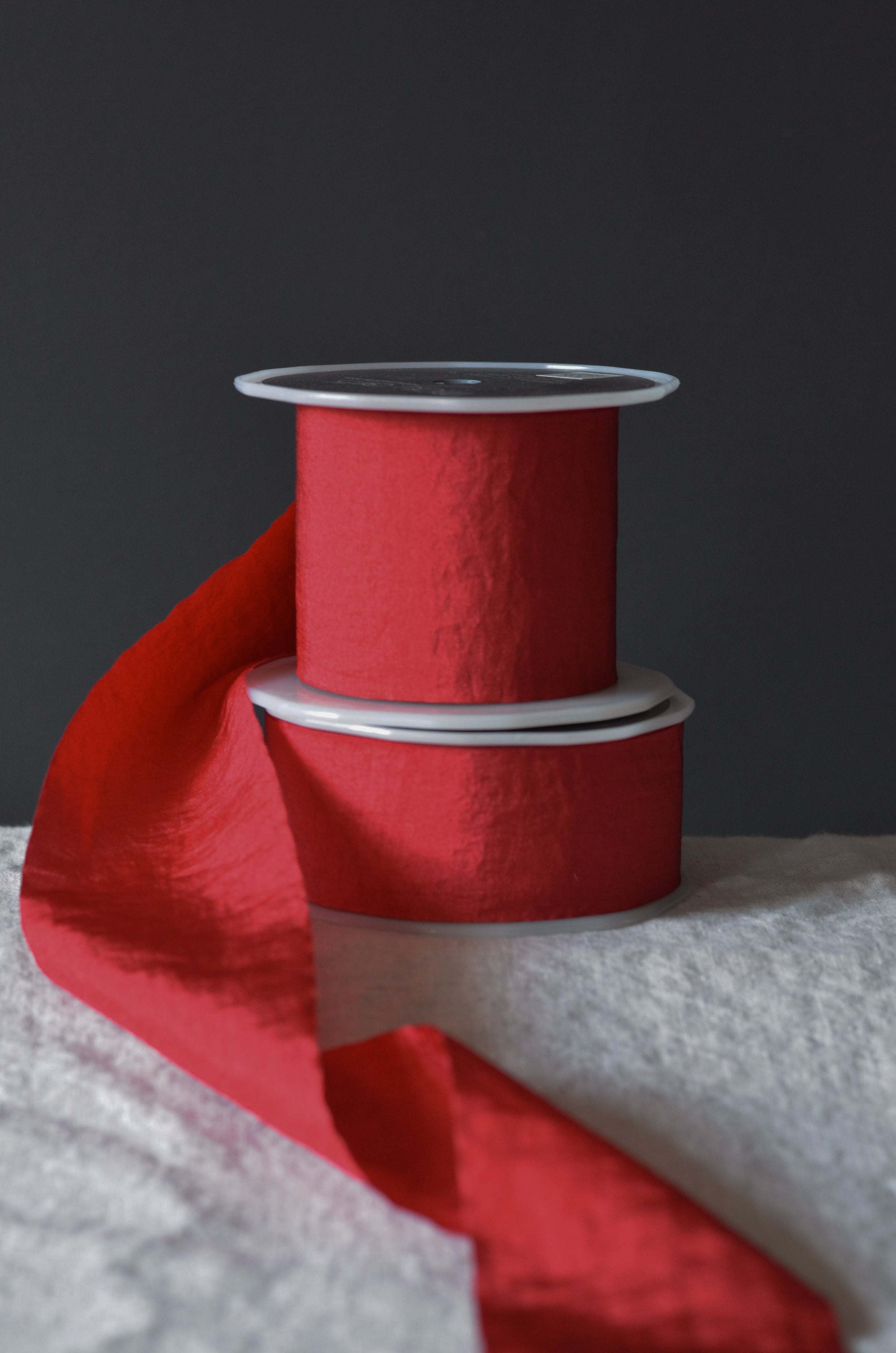 Fake Ribbon Red Faux Silk Ribbon – Tableshoppe Co.