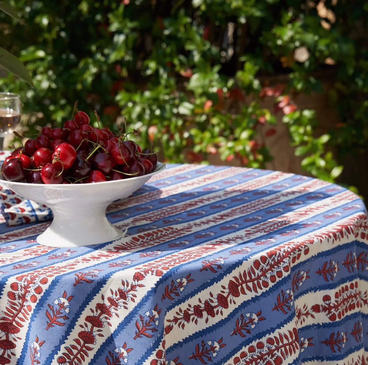 Americana Indigo & Poppy Tablecloth