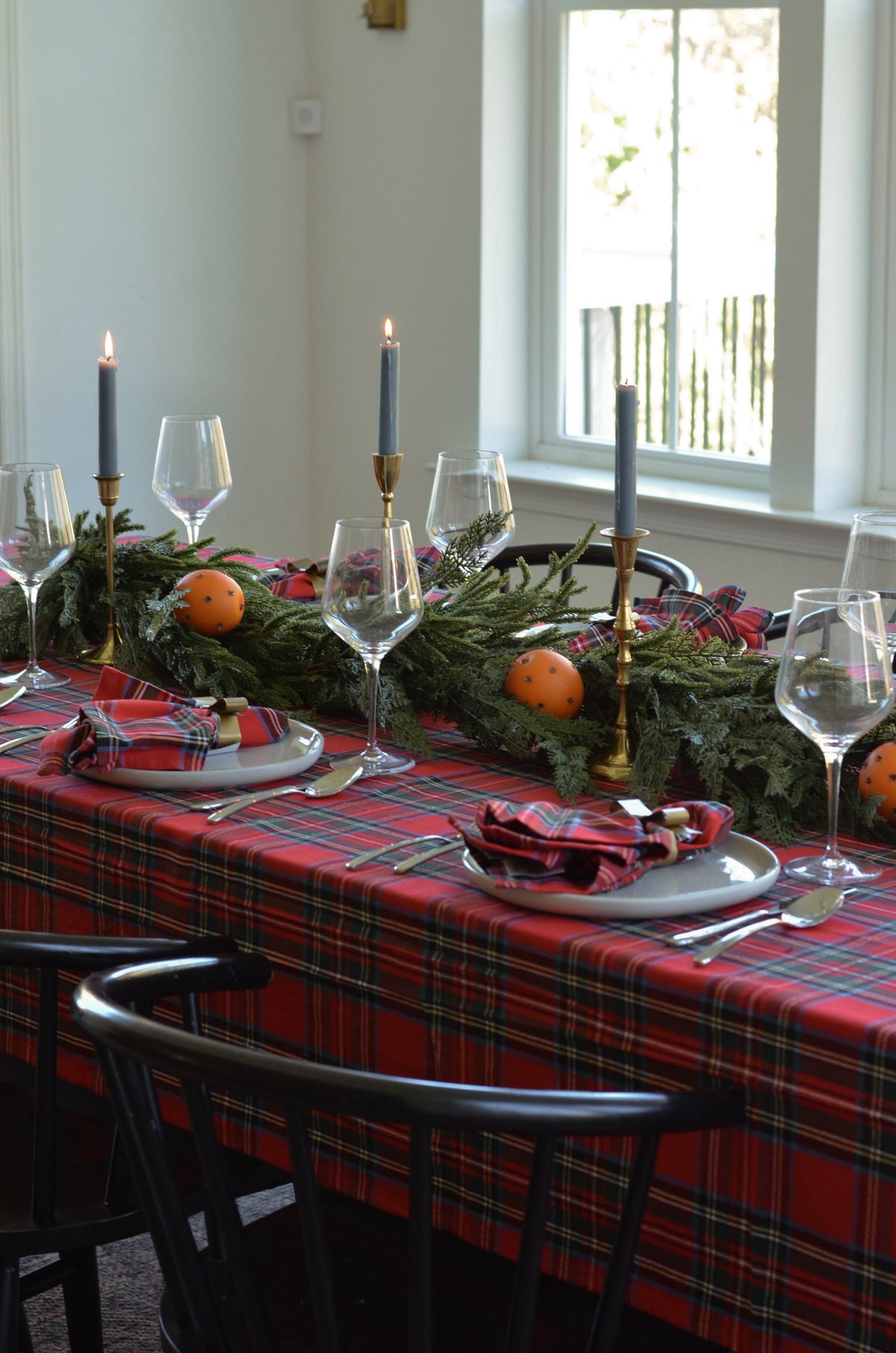 Red Tartan Plaid Dinner Napkins (Set of 8)