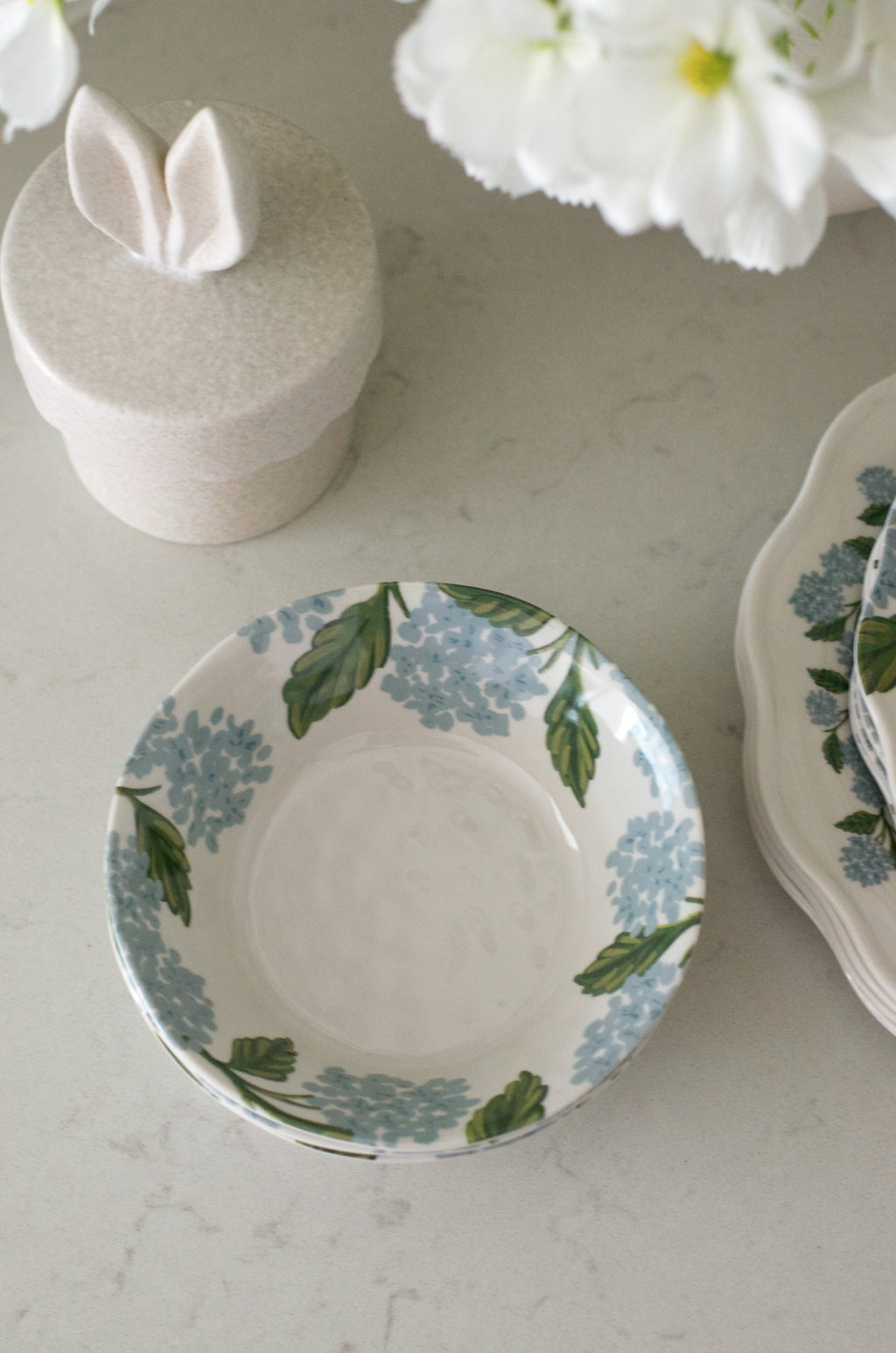 Hydrangea Melamine Bowls (Set of 4)