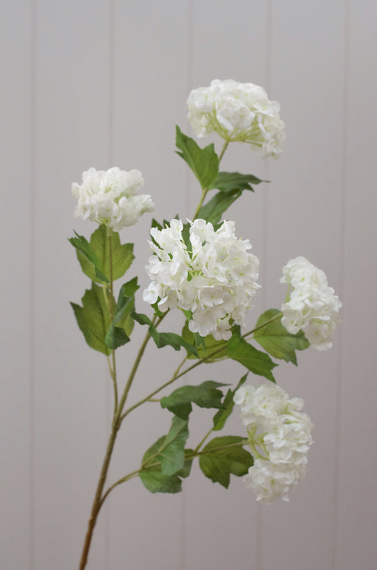 Real Touch White Viburnum Hydrangea Stems 33” (Set of 3)