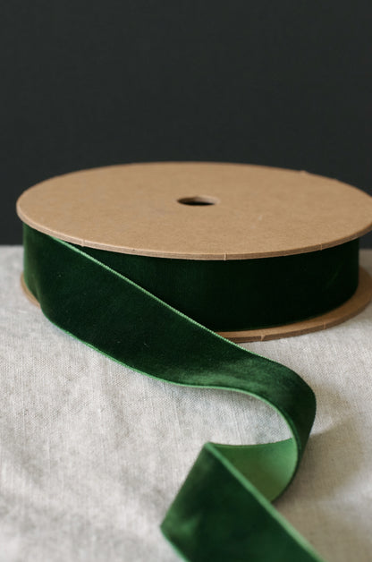 Spruce Velvet Ribbon - 10 Yards