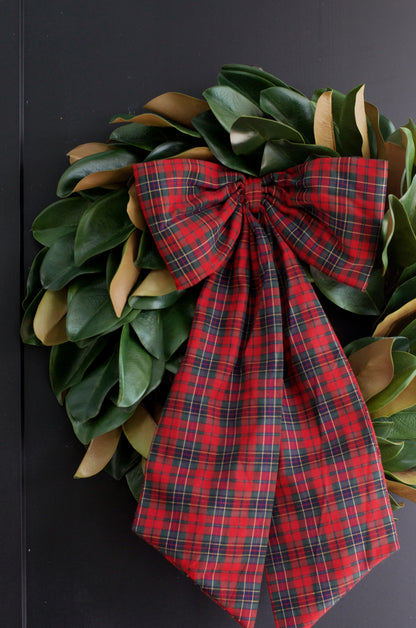 Large Red Tartan Bow