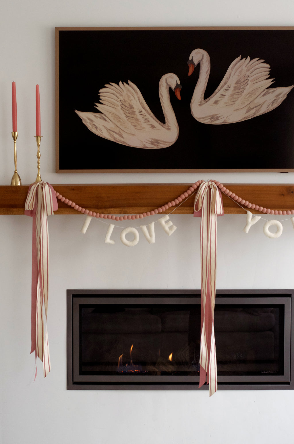Pink Felt Ball Garland