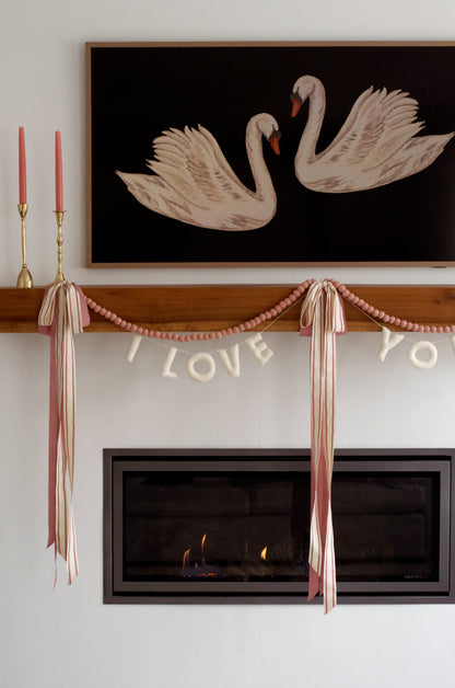 Pink Felt Ball Garland