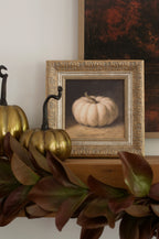 White Pumpkin Framed Art - 11" x 11"