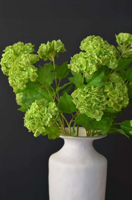 Real Touch Limelight Snowball Viburnum Hydrangea Stems 27” (Set of 3)