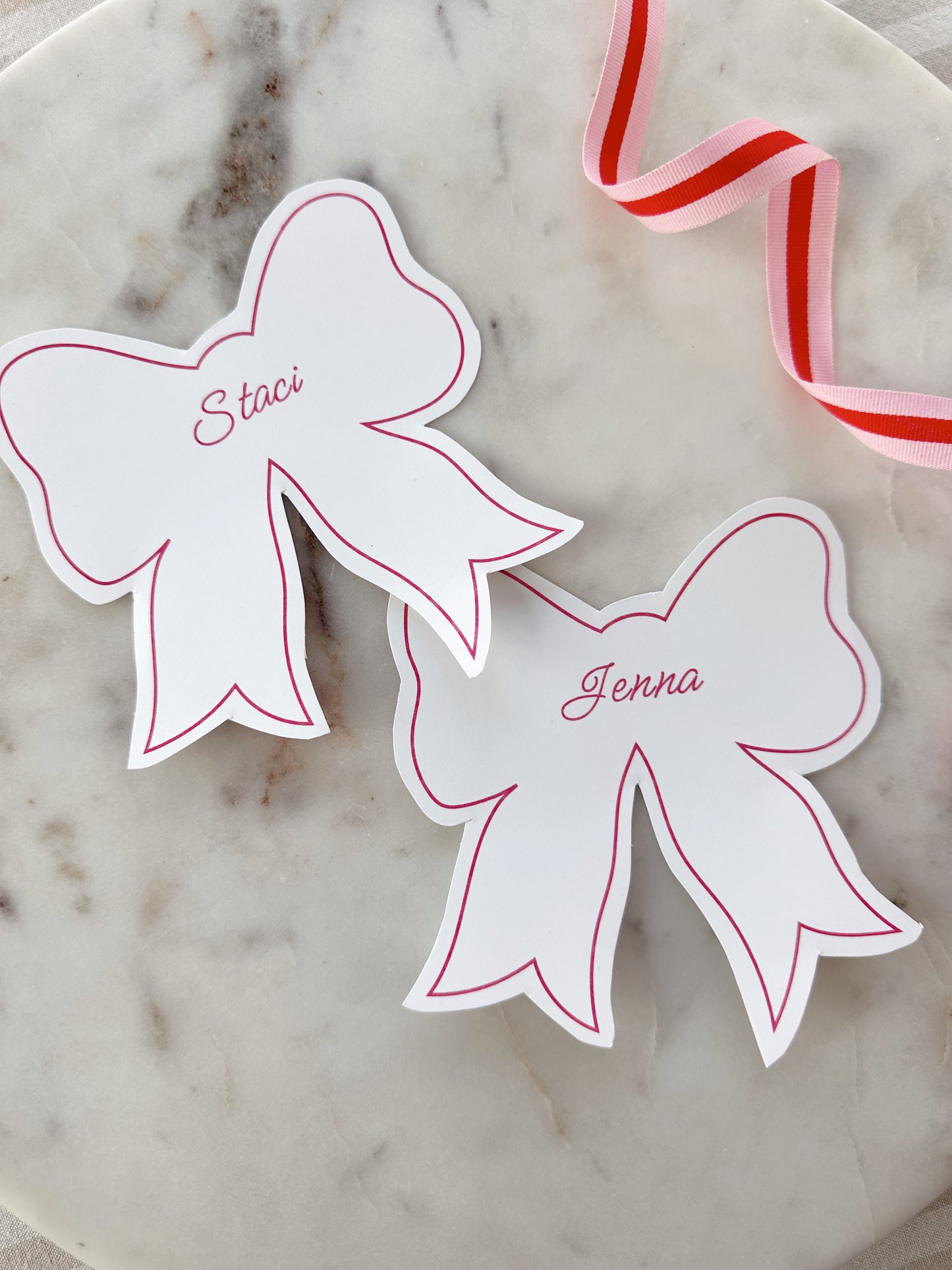 Bow Name Card - Print at Home Template