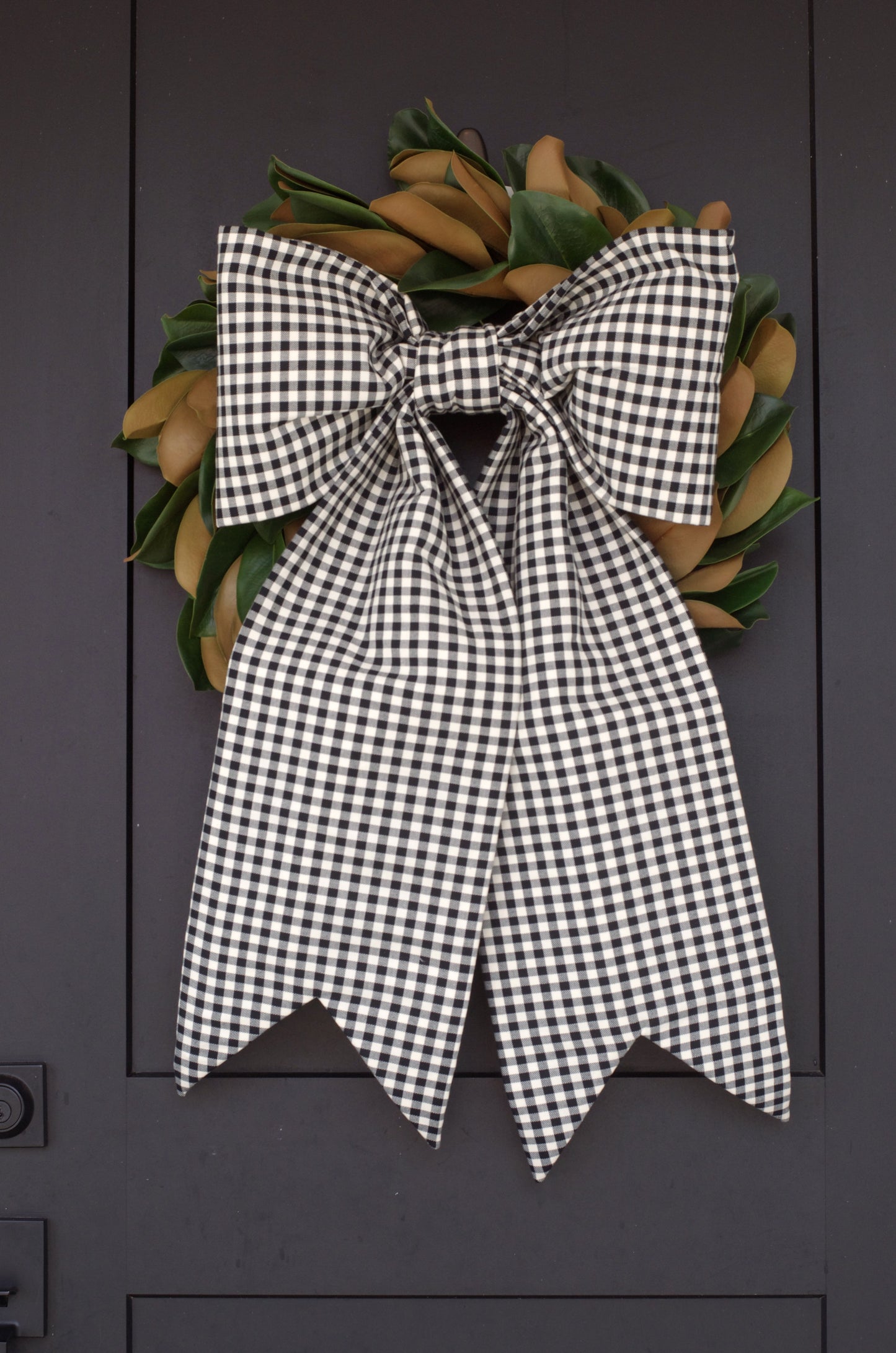 Black Gingham Luxe Bow