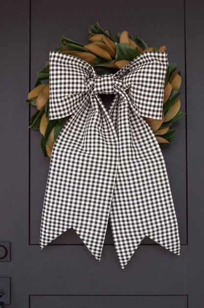 Black Gingham Luxe Bow
