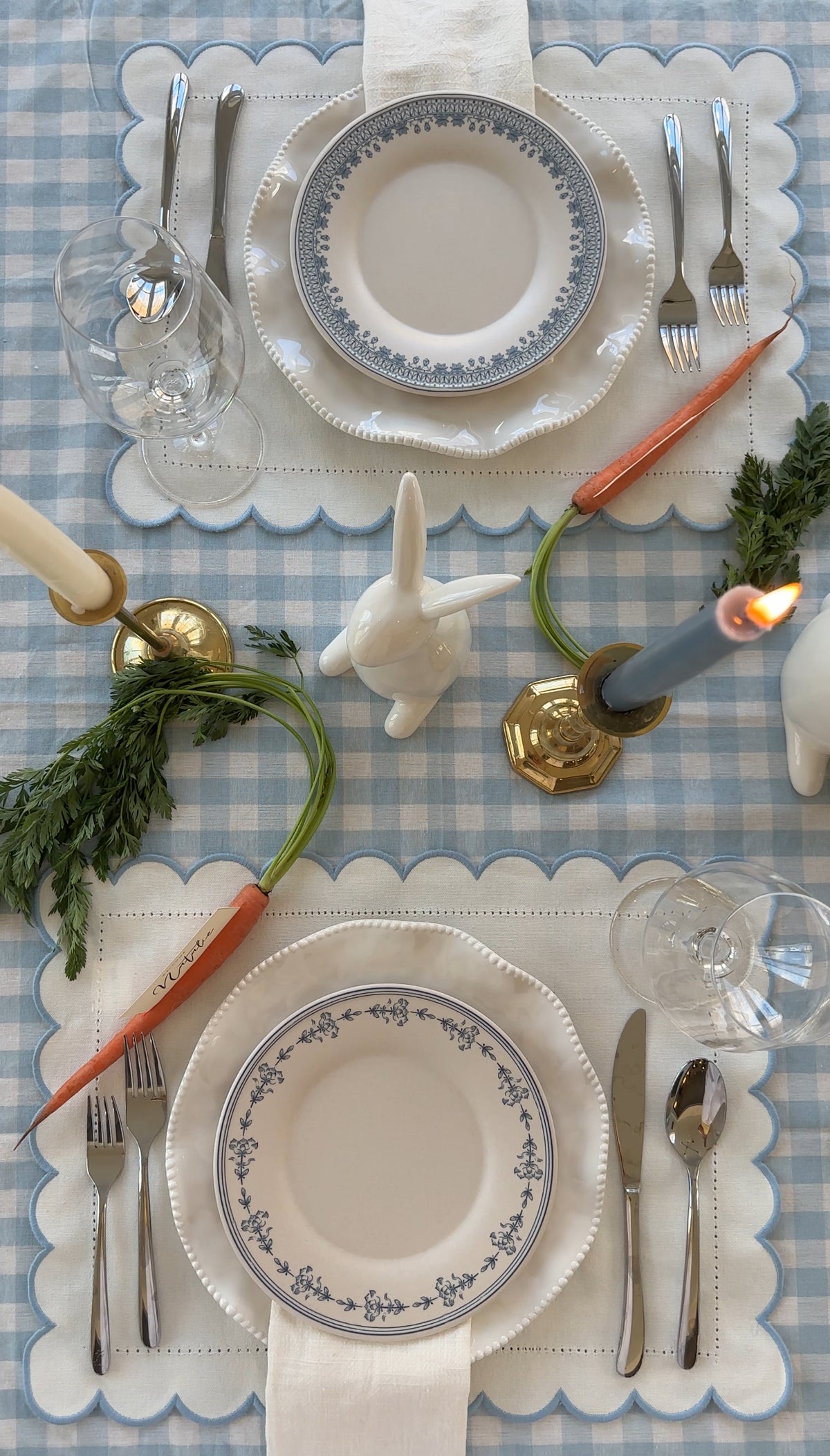 Hemstitch With Scalloped Edge Placemats (Set of 4)