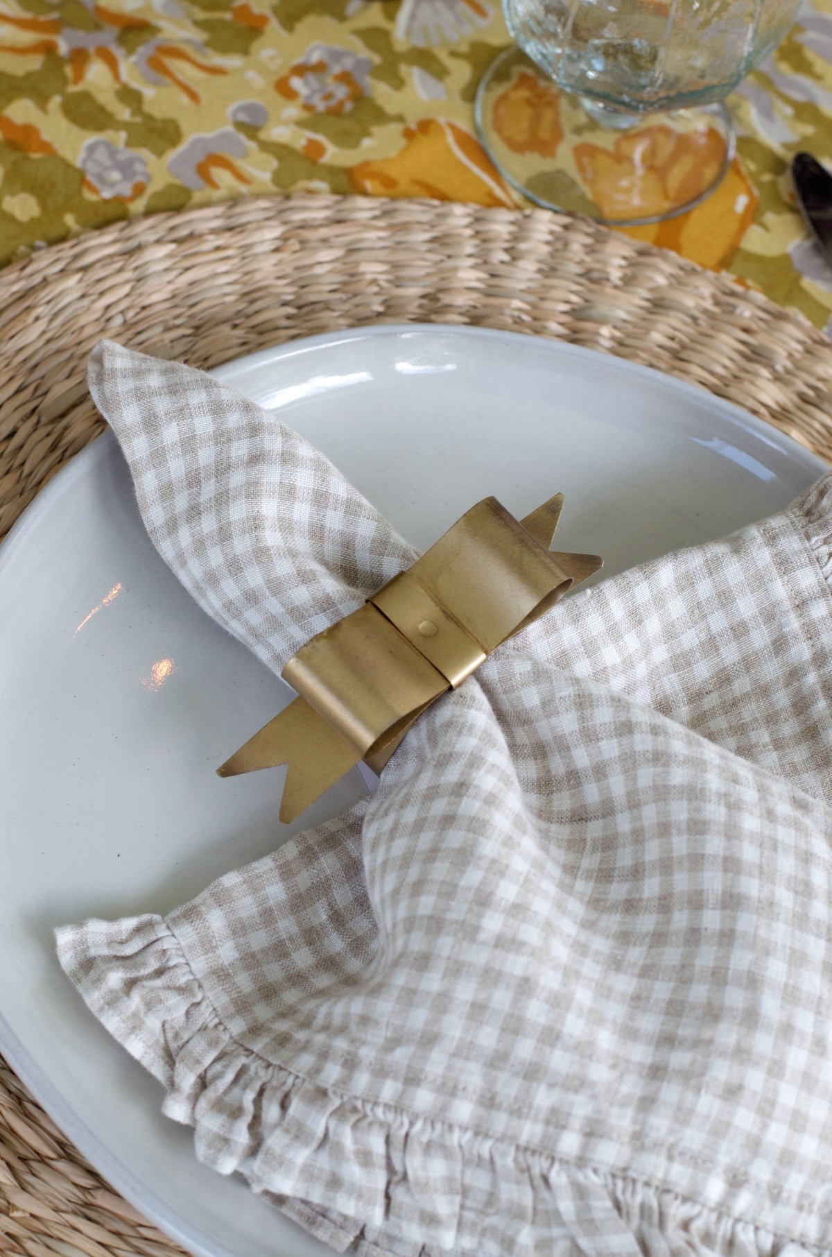 Vintage Gold Bow Napkin Ring (6 pack)