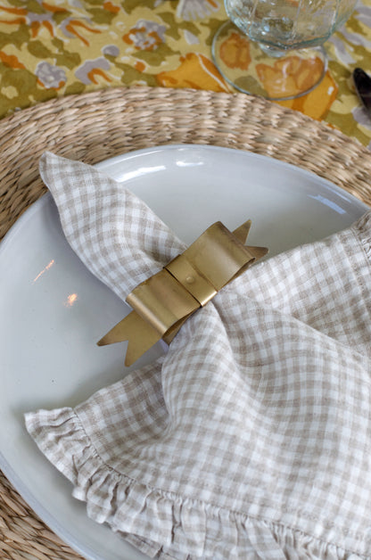 Vintage Gold Bow Napkin Ring (6 pack)