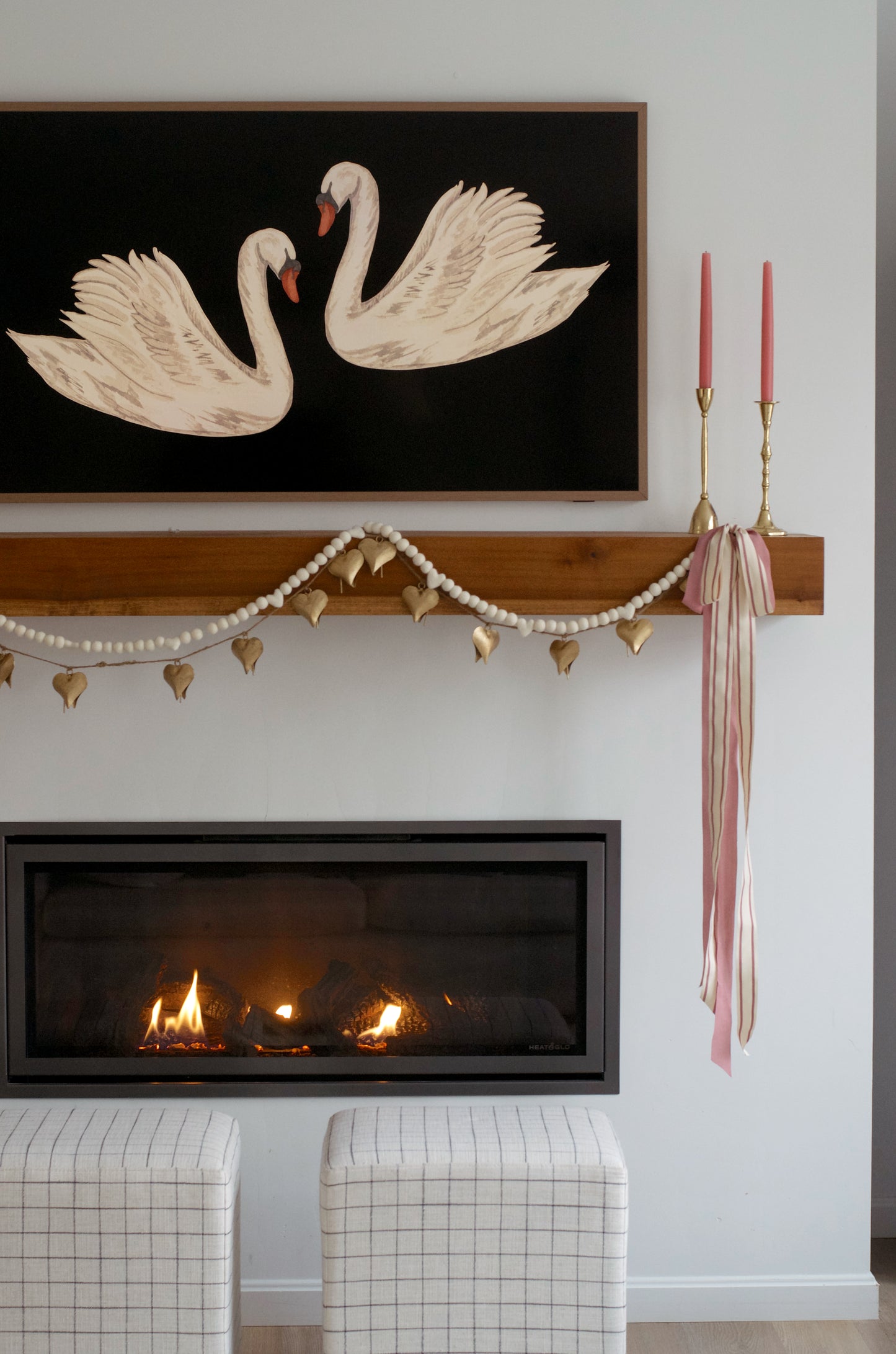Gold Heart Bell Garland
