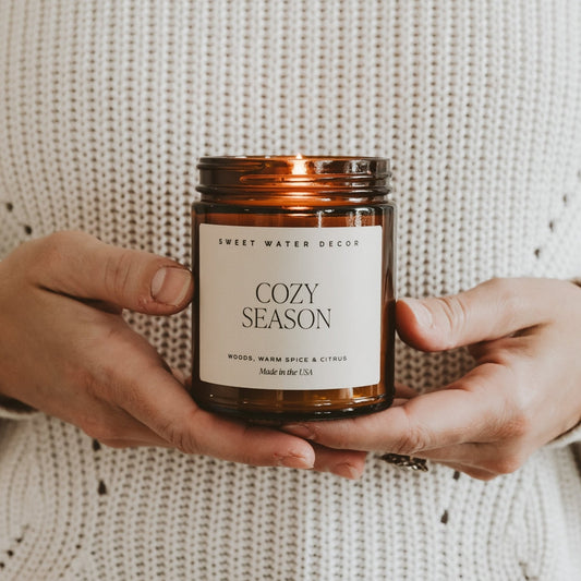 Cozy Season Soy Candle - Amber Jar - 9 oz