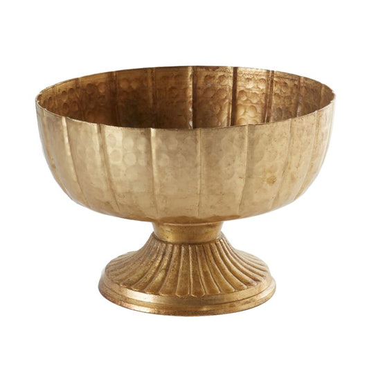 Distressed Gold Metal Compote Bowl