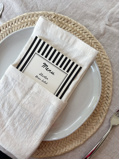 Cabana Stripe Menu Card (Printable Template)