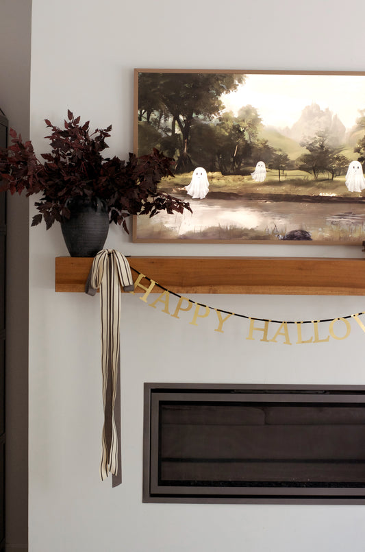 Gold Metal Happy Halloween Garland