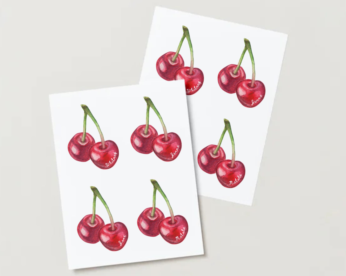 Cherry Name Card (Printable Template)