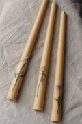 Floral Inlaid Taper Candles 10” (Set of 3)