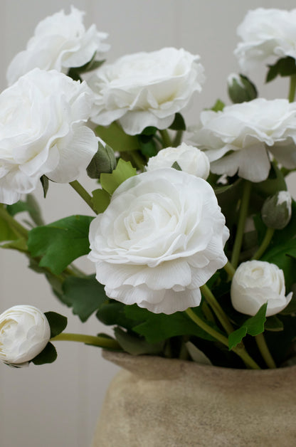 Real Touch White Ranunculus Stems 20” (Set of 3)