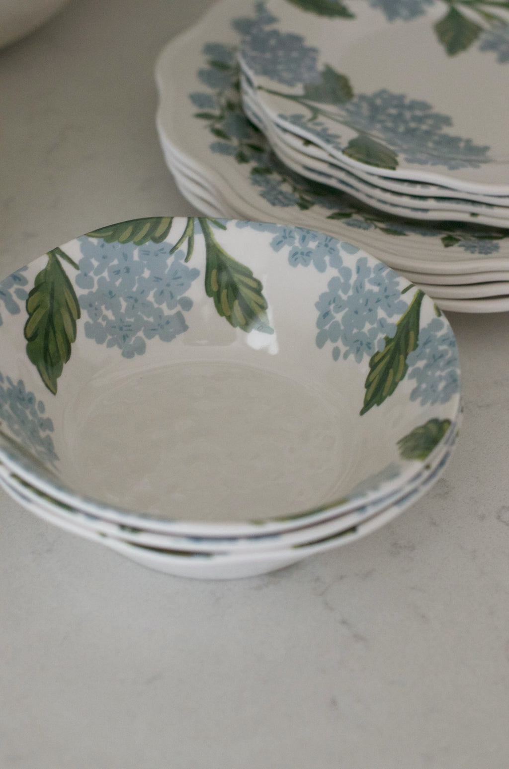 Hydrangea Melamine Bowls (Set of 4)