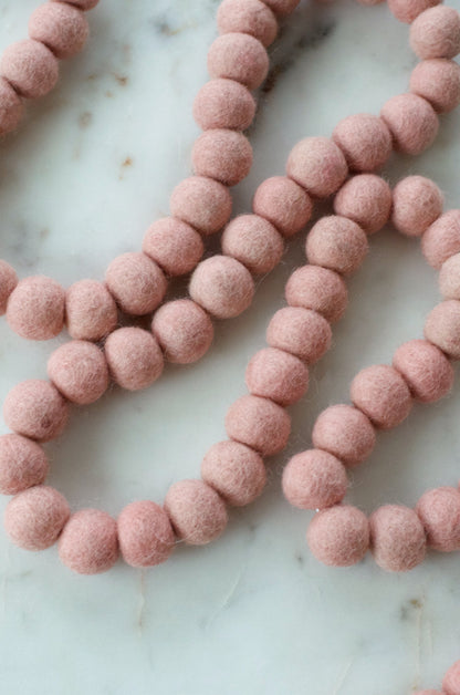 Pink Felt Ball Garland
