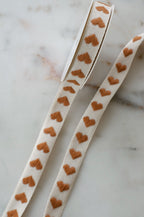 Brown Hearts Ribbon