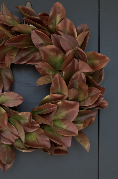 Fall Magnolia Leaf Wreath - 26"