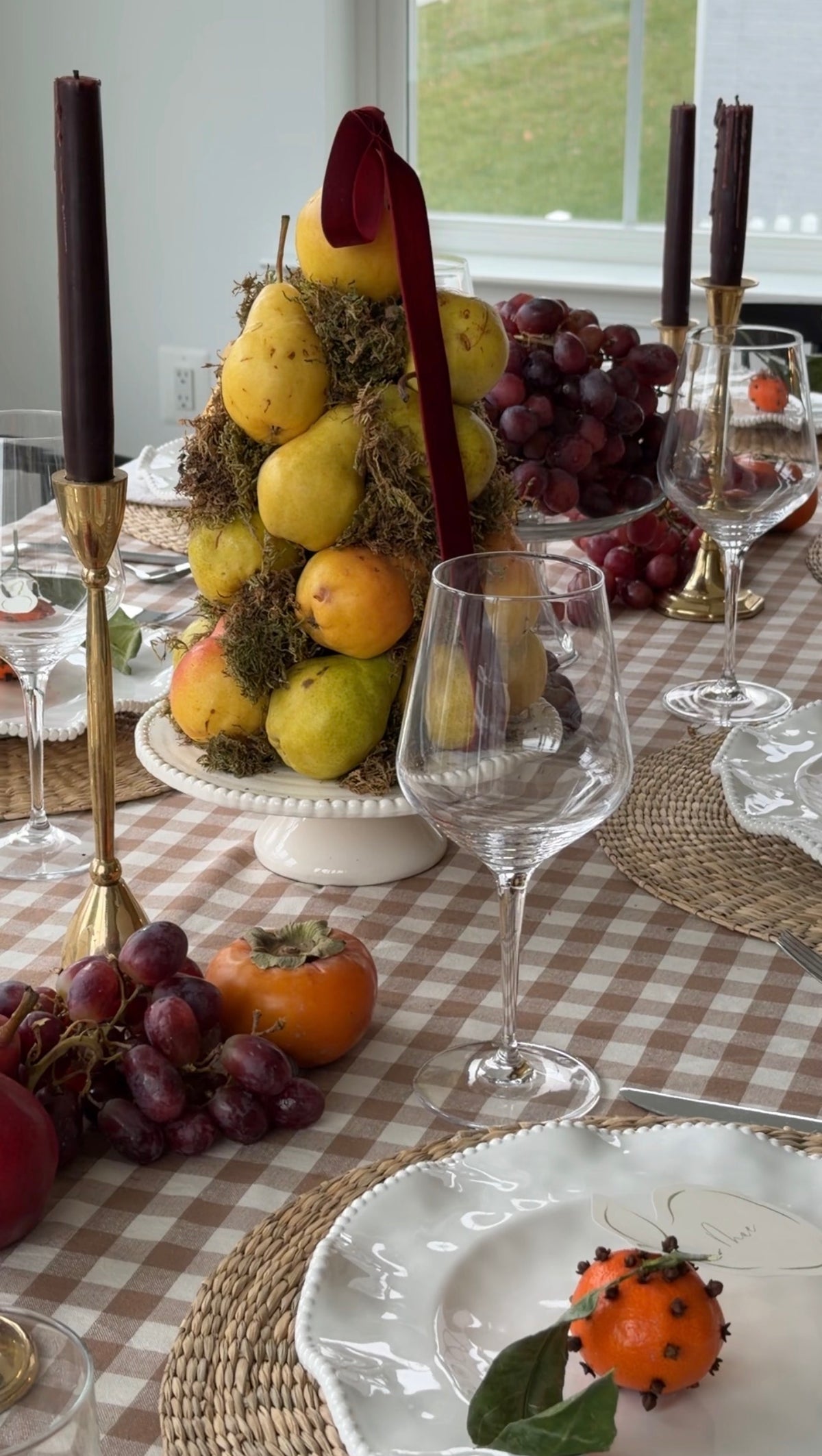 Chestnut Ruffle Gingham Tablecloth