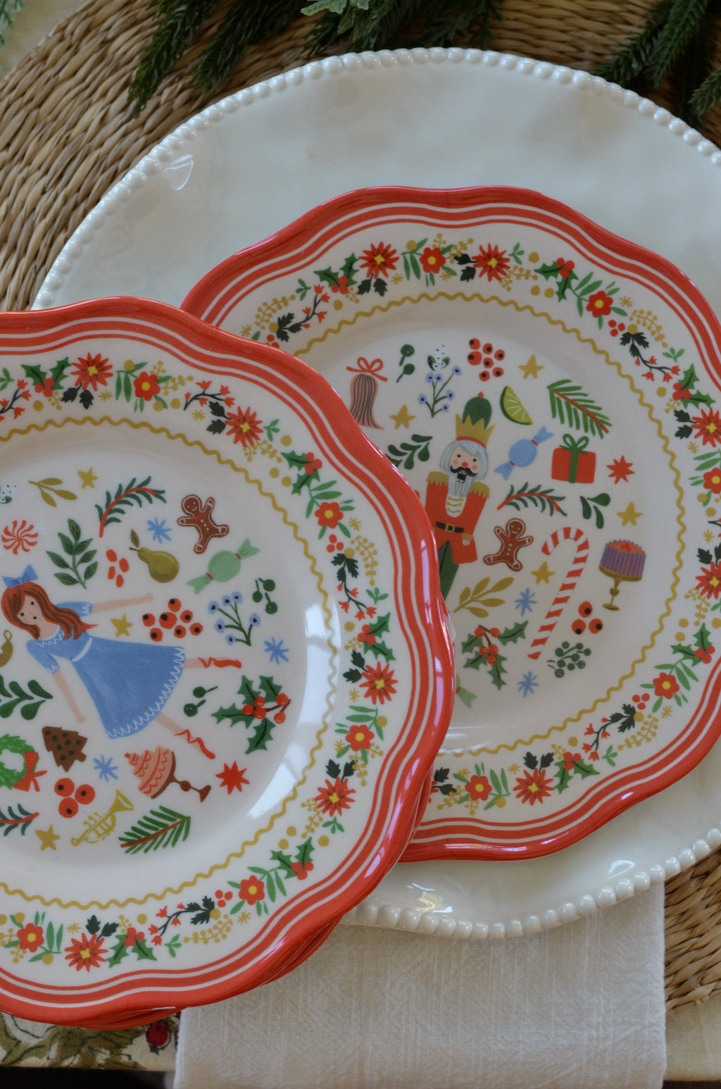 Nutcracker Melamine Dessert Plates (Set of 4)
