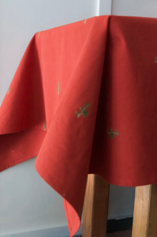 Burnt Red & Fleur Tablecloth