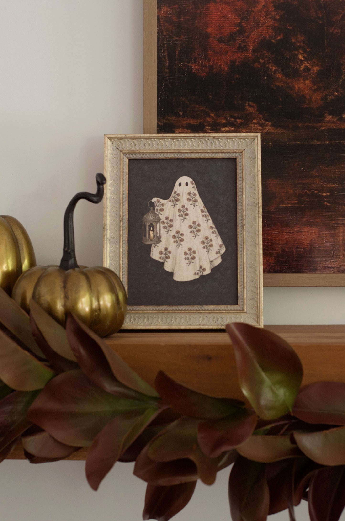 Quilted Ghost Framed Art - 8" x 10"