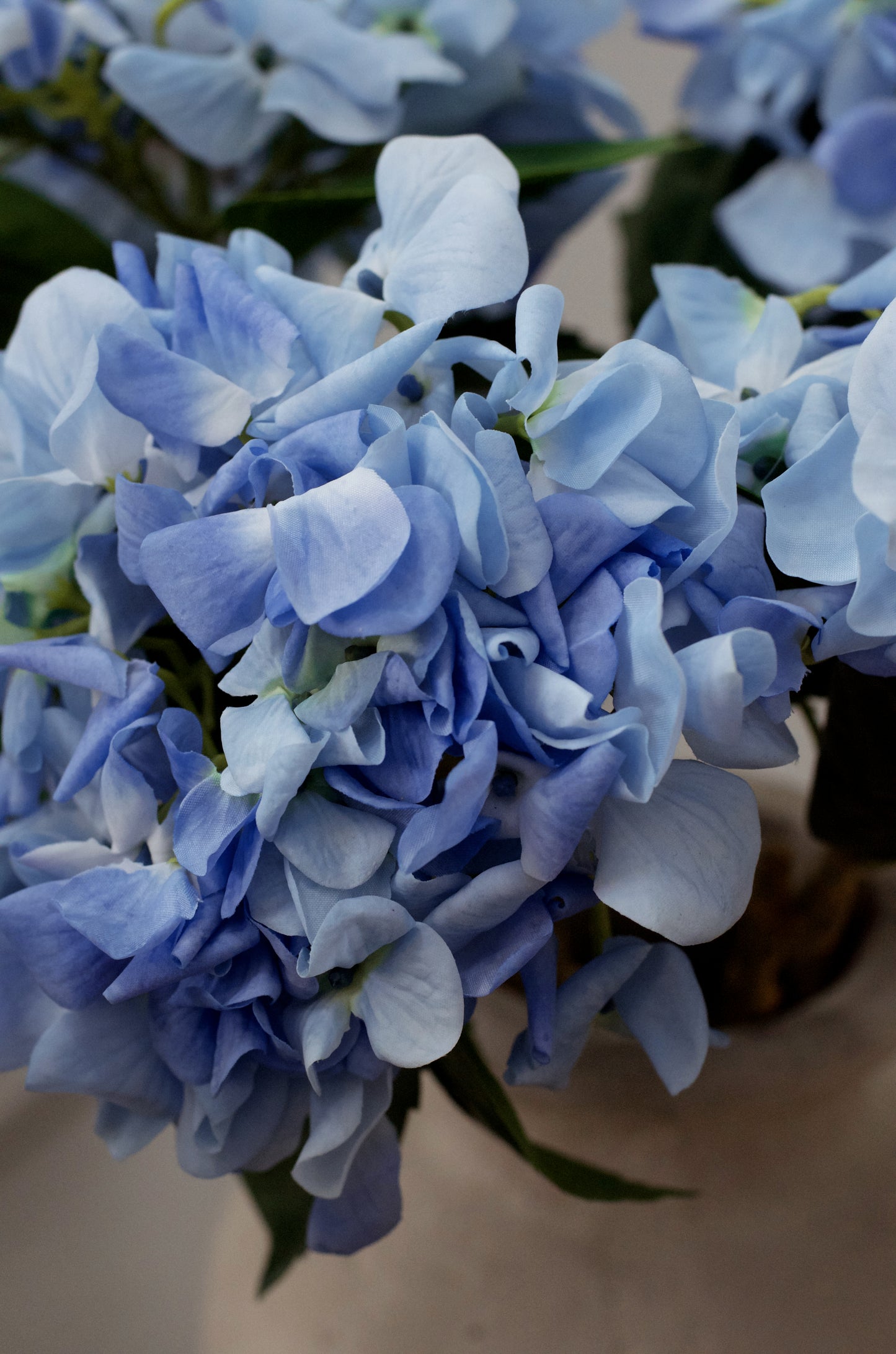 Real Touch Faux Blue Hydrangea Stem 19” (Set of 3 or 6)
