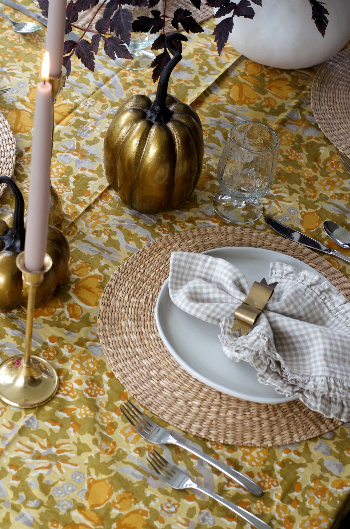 Jardin Mustard Tablecloth