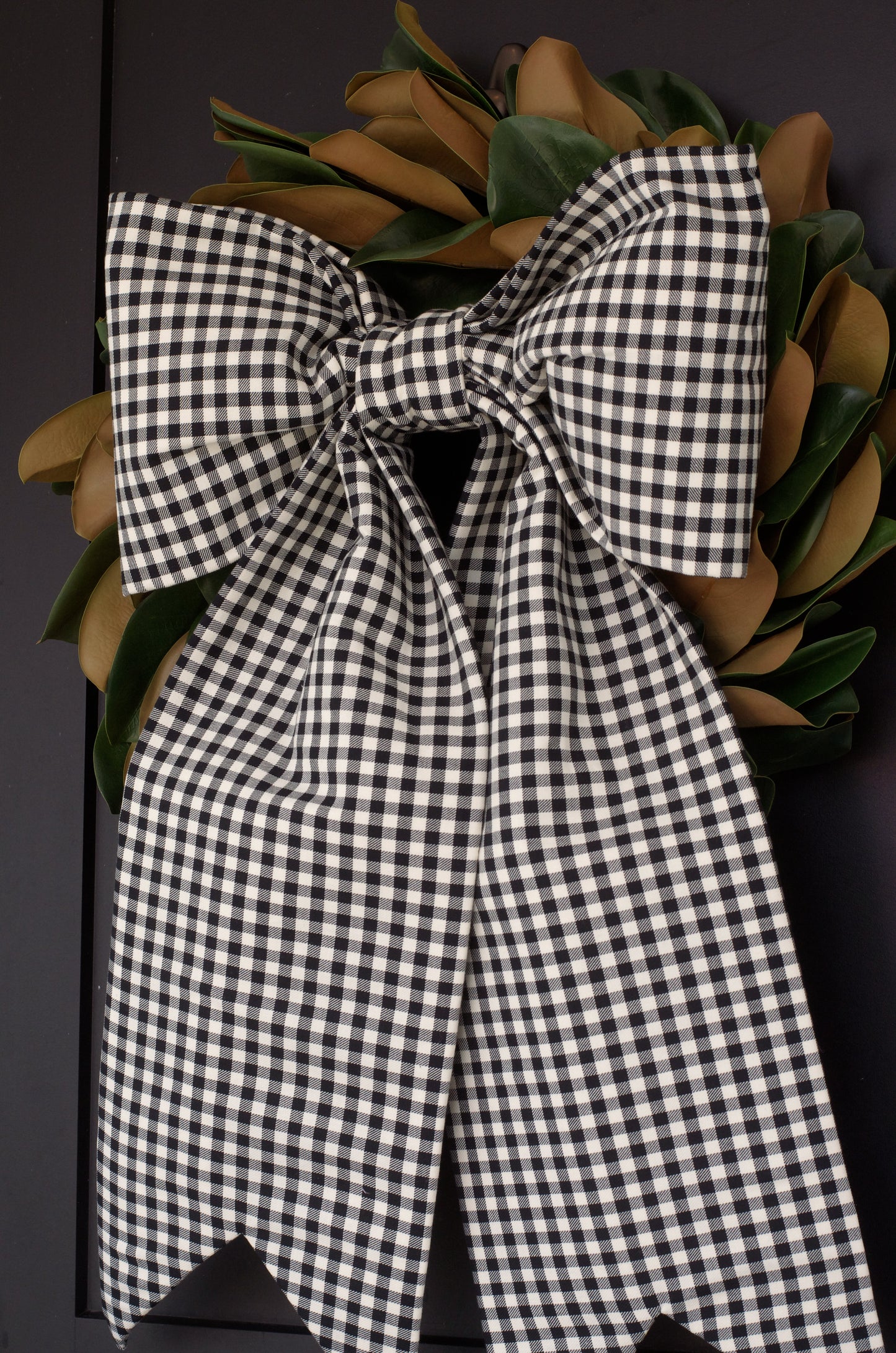Black Gingham Luxe Bow