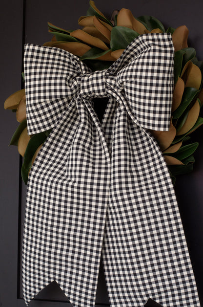 Black Gingham Luxe Bow