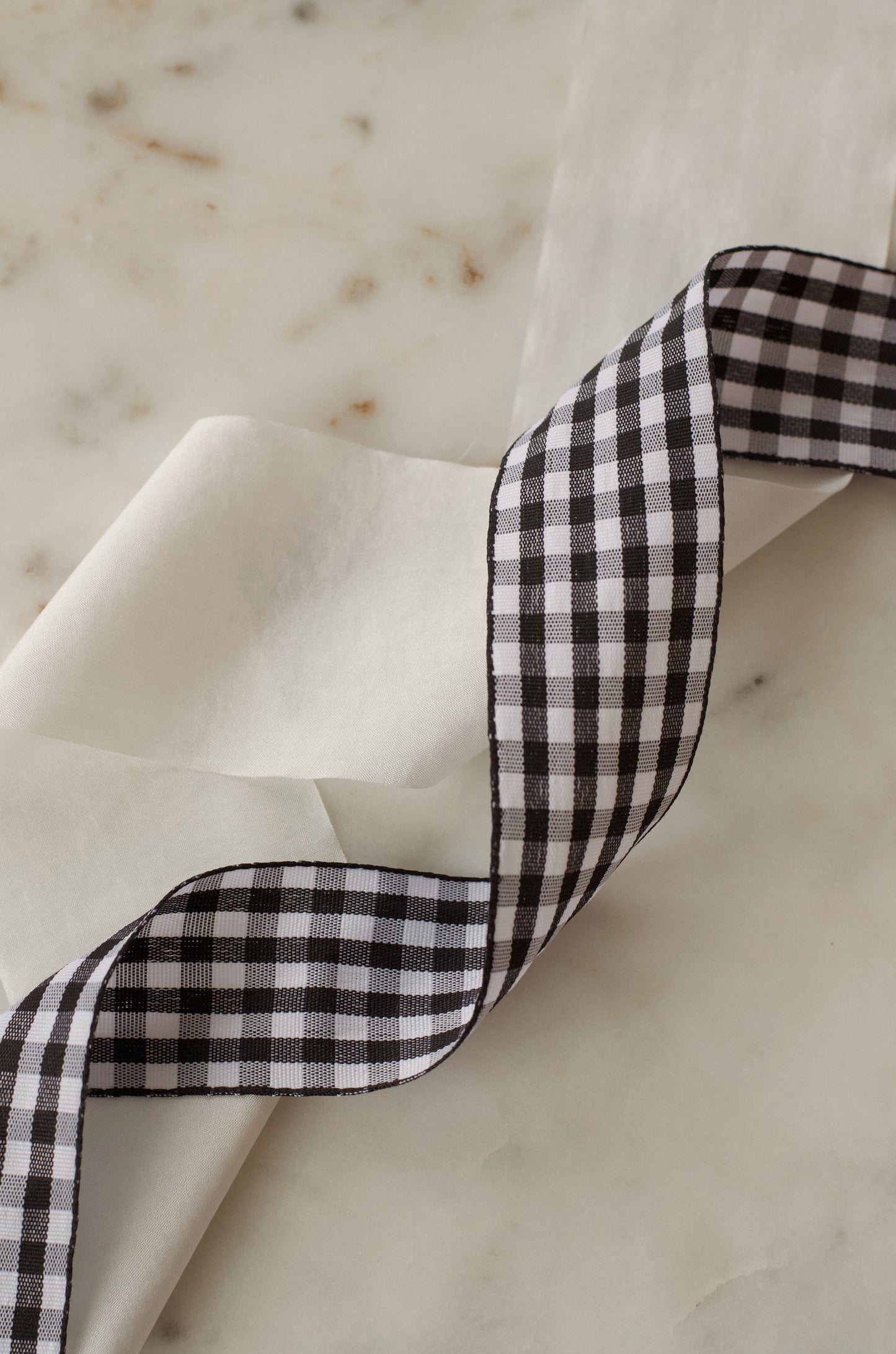 Double Bow Kit - Black Gingham & Ivory Faux Silk